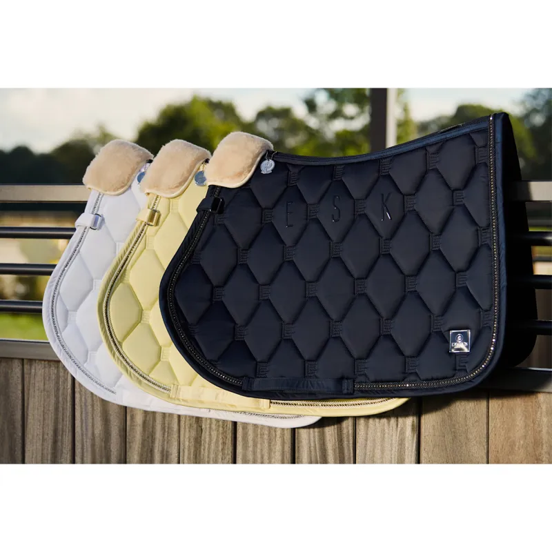 Eskadron Glossy Crystal Saddlecloth Platinum Pure SS23 - White-1